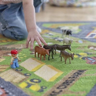 KC CUBS Boy & Girl Kids Country Farm Road W/ Construction Vehicle Car Traffic Educational Learning & Game Nursery Classroom Rug Carpet 5 KC CUBS Boy & Girl Kids Country Farm Road W/ Construction Vehicle Car Traffic Educational Learning & Game Nursery Classroom Rug Carpet - Image 5