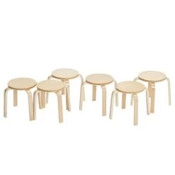 ECR4Kids Bentwood Stacking Stools For Kids, Playroom/Daycare Flexible Seating, 12" Height, 6-Piece -Professional Childrens Furniture Store GUEST ab5a261a 5fd0 42c9 b5db 808e213802fc