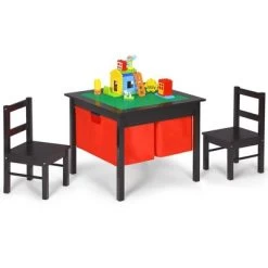 Costway 2-in-1 Kids Activity Table & 2 Chairs Set W/Storage Building Block Table -Professional Childrens Furniture Store GUEST acb60129 586a 4f17 8060 0711ae44014b