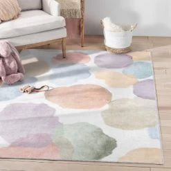 Well Woven WatercolorDot Kids Area Rug