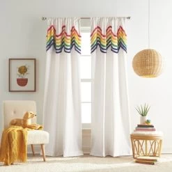 2pk Rainbow Tufted Striped Poletop Curtains - Dream Factory -Professional Childrens Furniture Store GUEST ace91d7f fde8 4e46 85e1 294922e0103e