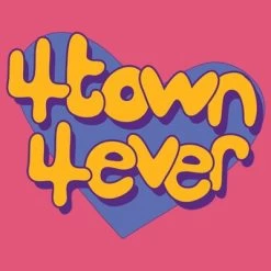 Women's Turning Red 4Town 4Eva Heart Racerback Tank Top