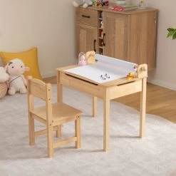Costway Toddler Multi Activity Table With Chair Kids Art & Crafts Table With Paper Roll Holder -Professional Childrens Furniture Store GUEST ad6b0ed4 f205 42ca 8e26 579ecdff862a