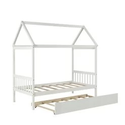 Twin Size House Shaped Platform Bed With Trundle - ModernLuxe -Professional Childrens Furniture Store GUEST ad82553a 6527 42d4 8d87 8d3a4b9f86c4