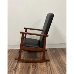 Kids' Rocking Chair With Fully Upholstered Seat And Seat Back Gray - Gift Mark