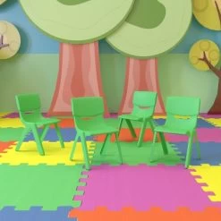 Flash Furniture 4 Pack Plastic Stackable School Chairs With 10.5" Seat Height