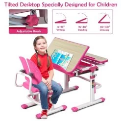 Costway Children Desk Chair Set Adjustable Study Table Drawer Winged Backrest Chair -Professional Childrens Furniture Store GUEST aee8a052 8049 4cfa 9bf1 d38880088c9c