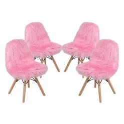 Emma And Oliver 4 Pack Kids Shaggy Dog Accent Chair - Desk Chair - Playroom Chair -Professional Childrens Furniture Store GUEST af21f3e3 3d7b 4811 9836 c4f76da8cfc3