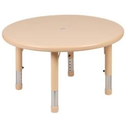 Emma And Oliver 33" Round Plastic Height Adjustable Activity Table Set With 4 Chairs -Professional Childrens Furniture Store GUEST b04d97a7 9bff 4147 aaad 47f3341e23cc