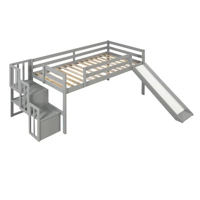 Twin Size Loft Bed With Staircase, Safety Guardrails And Slide-ModernLuxe 6 Twin Size Loft Bed With Staircase, Safety Guardrails And Slide-ModernLuxe - Image 6