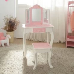 Fashion Twinkle Star Gisele Play Vanity Set Pink/White - Teamson Kids -Professional Childrens Furniture Store GUEST b0d417e6 25d8 464c a394 7bd914ebaf1c