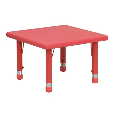 Flash Furniture 24" Square Plastic Height Adjustable Activity Table 11 Flash Furniture 24" Square Plastic Height Adjustable Activity Table - Image 11