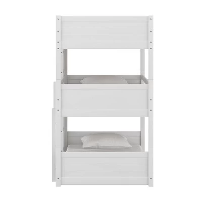 Twin Capri Wood Triple Bunk Bed White - Hillsdale Furniture 4 Twin Capri Wood Triple Bunk Bed White - Hillsdale Furniture - Image 4