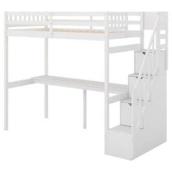 Twin Size Loft Bed With Storage Staircase And Built-in Desk-ModernLuxe -Professional Childrens Furniture Store GUEST b450d77c 6546 48ad a983 c317c90f9f59