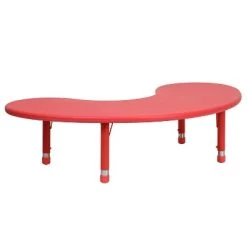 Flash Furniture 35"W X 65"L Half-Moon Plastic Height Adjustable Activity Table 22 Flash Furniture 35"W X 65"L Half-Moon Plastic Height Adjustable Activity Table -Professional Childrens Furniture Store GUEST b48d930c 2e4e 4700 99dd 5e2ac6445a42