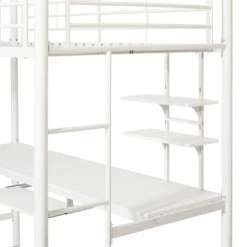 Twin Analise Metal Loft Bed With Wood Desk - Saracina Home -Professional Childrens Furniture Store GUEST b4bbba92 aba8 44d4 9b1e 7ffe5362405a