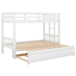 Twin Over Twin Pull-out Bunk Bed With Trundle Bed And Ladder-ModernLuxe -Professional Childrens Furniture Store GUEST b577237a cd51 4982 816e 80a0d2d91548