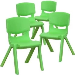 Emma And Oliver 4 Pack Plastic Stack School Chair With 12" Seat Height - Kids Chair -Professional Childrens Furniture Store GUEST b9ab7c64 36fb 459d aaa7 6636f73a2cf4