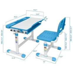 Mount-It! Kids Desk And Chair Set | Height Adjustable Ergonomic Children's School Workstation With Storage Drawer | Blue -Professional Childrens Furniture Store GUEST b9b29310 56c7 4ca8 9a43 3f963facdd3e