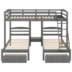 Full Over Twin & Twin Bunk Bed, Gray - ModernLuxe 12 Full Over Twin & Twin Bunk Bed, Gray - ModernLuxe -Professional Childrens Furniture Store GUEST bad49588 8cfb 4daf b1fa 17fb428720eb