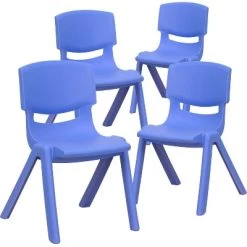 Emma And Oliver 4 Pack Plastic Stack School Chair With 12" Seat Height - Kids Chair -Professional Childrens Furniture Store GUEST bb2c8594 e30c 4a06 af1d de294f76a880
