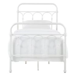 Twin Caledonia Metal Bed Antique White - Inspire Q -Professional Childrens Furniture Store GUEST bcc4a1ed ca5c 4c91 8d42 c6e45369a5d0