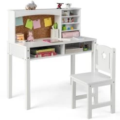Costway Kids Desk And Chair Set Study Writing Workstation With Hutch & Bulletin Board -Professional Childrens Furniture Store GUEST bd41e6dc bb8c 42c8 9773 14ef1e75f8c8