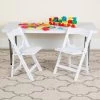 Flash Furniture 10 Pack Kids White Resin Folding Event Party Chair With Vinyl Padded Seat