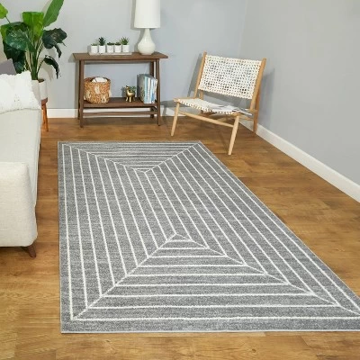 5'3"x7' Elias Stripe Kids' Area Rug Gray - Balta Rugs 1 5'3"x7' Elias Stripe Kids' Area Rug Gray - Balta Rugs