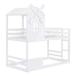 Twin Over Twin Bunk Bed With Roof, Window, Guardrails And Ladder - ModernLuxe -Professional Childrens Furniture Store GUEST c08b1bcf efa8 4446 8964 959872628796