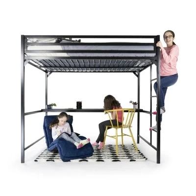 Twin Max Metal Loft Bed With Desk Black - Room & Joy 6 Twin Max Metal Loft Bed With Desk Black - Room & Joy - Image 6
