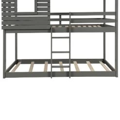 Twin Over Twin Wood Bunk Bed With Roof, Window, Guardrail, Ladder Gray-ModernLuxe -Professional Childrens Furniture Store GUEST c2a99695 9871 4d6f a0bd 6a0b2552fab4