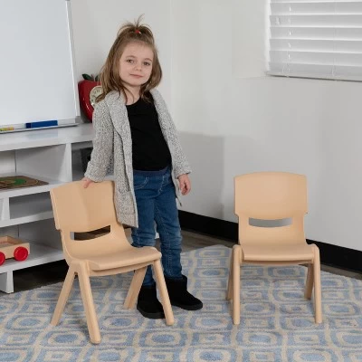 Flash Furniture 2 Pack Plastic Stackable School Chair With 10.5" Seat Height 7 Flash Furniture 2 Pack Plastic Stackable School Chair With 10.5" Seat Height - Image 7