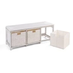 Badger Basket Kid's Storage Bench With Woven Top And Baskets White -Professional Childrens Furniture Store GUEST c33147cc c14f 4267 bd97 8d817b8726a7