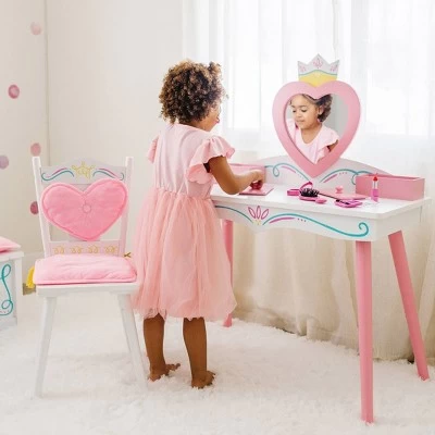 Princess Vanity Table And Chair Set - WildKin 1 Princess Vanity Table And Chair Set - WildKin
