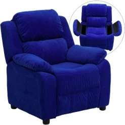 Emma And Oliver Deluxe Padded Contemporary Kids Recliner With Storage Arms -Professional Childrens Furniture Store GUEST c43dd520 59fb 4cd9 b3be 1c0e0bc315f1
