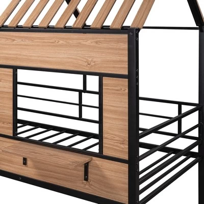 Metal Twin Size Loft Bed With Roof, Windows, Railing And Ladder - ModernLuxe 8 Metal Twin Size Loft Bed With Roof, Windows, Railing And Ladder - ModernLuxe - Image 8