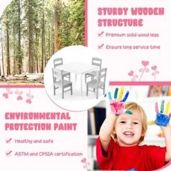 Costway Kids 5 Piece Table & Chair Set Wooden Children Activity Playroom Furniture Gift -Professional Childrens Furniture Store GUEST c5d863b1 0f43 4bdd 98e7 2666196706ca