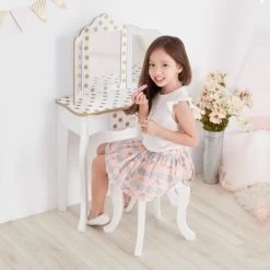 Fashion Polka Dot Gisele Play Vanity Set - Teamson Kids -Professional Childrens Furniture Store GUEST c7acb17f 8558 4aea 992c 6e5fbe7b48ca