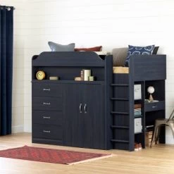 Twin Asten Loft Bed With Desk Blueberry - South Shore 12 Twin Asten Loft Bed With Desk Blueberry - South Shore -Professional Childrens Furniture Store GUEST c7d37382 0829 438b a901 95c6e717bd62