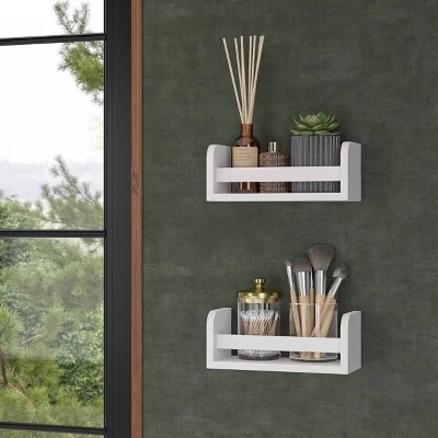 2pk Kids' 10" Floating Wall Mount Bookshelf Set White - RiverRidge Home 12 2pk Kids' 10" Floating Wall Mount Bookshelf Set White - RiverRidge Home - Image 12