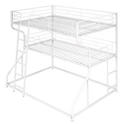 Full XL Over Twin XL Over Queen Size Metal Triple Bunk Bed With Ladder-ModernLuxe -Professional Childrens Furniture Store GUEST ca14cc4a b0f4 4c94 8b19 3c86cdcba7ea
