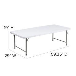 Emma And Oliver 4.93-Foot Kid's Granite White Plastic Folding Activity Table - Play Table -Professional Childrens Furniture Store GUEST ca401930 3ca2 43e4 a6f4 88afb68478bb