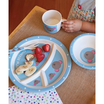 5pc Bamboo Fiber Mouse Dinnerware Set Blue - Red Rover 5 5pc Bamboo Fiber Mouse Dinnerware Set Blue - Red Rover - Image 5
