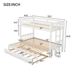 Twin Over Twin Pull-out Bunk Bed With Trundle Bed And Ladder-ModernLuxe -Professional Childrens Furniture Store GUEST cc0fed41 9e5b 428b b26d a548920ecceb