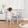 Qaba Kids Wooden Table And Chair Activity Set For Arts, Crafts, Dinning, And Reading For Toddlers Age 2 To 5