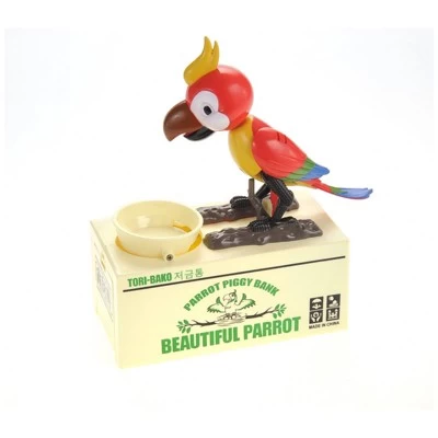 Insten Parrot Piggy Bank Robotic Coin Munching Toy Money Box, Red, 6.6x6.5 Inches 1 Insten Parrot Piggy Bank Robotic Coin Munching Toy Money Box, Red, 6.6x6.5 Inches