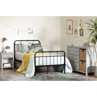 Twin Cotton Candy Metal Complete Bed Black - South Shore 1 Twin Cotton Candy Metal Complete Bed Black - South Shore