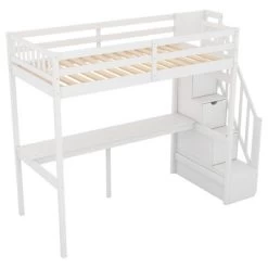 Twin Size Loft Bed With Storage Staircase And Built-in Desk-ModernLuxe -Professional Childrens Furniture Store GUEST d0ea4a0d 7a60 4adc a79d 04957f6fddd4