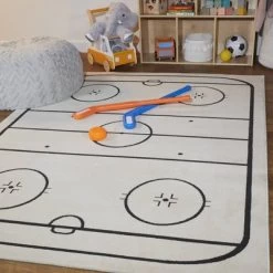 Hockey Time Kids' Rug Cream/Black - Balta Rugs -Professional Childrens Furniture Store GUEST d16ea0e5 d75b 4cd4 b364 a6eb9a0f0396